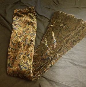 Paisely velvet bell bottoms